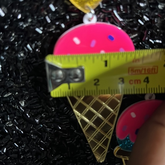 Ice Cream Cones with Sprinkles Dangle Earrings - Picture 13 of 13